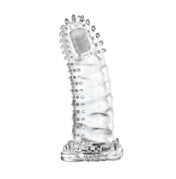 BAILE - BRAVE MAN Head Vibrating Crystal Penis Sleeve (L:14cm - D:4cm)